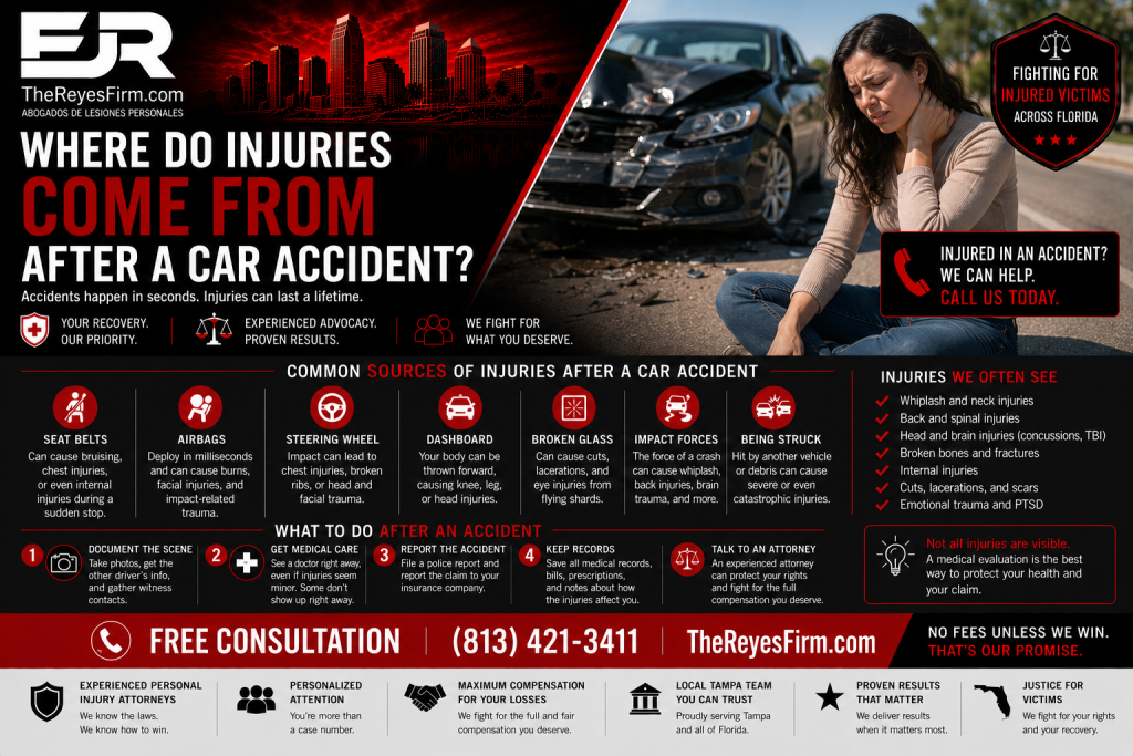 Where Do Injuries Come From After a Car Accident