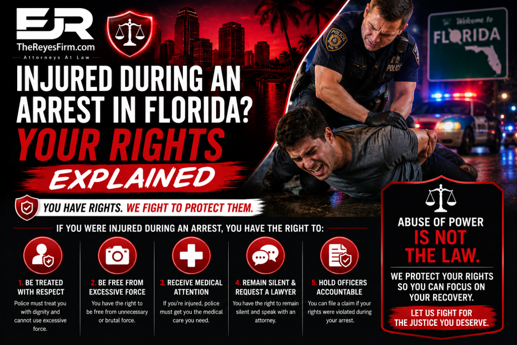 Injured during an arrest in Florida