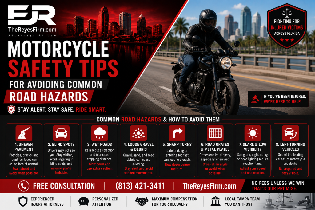 Motorcycle safety tips and road hazards