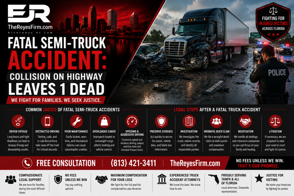 Semi-truck accident legal advertisement