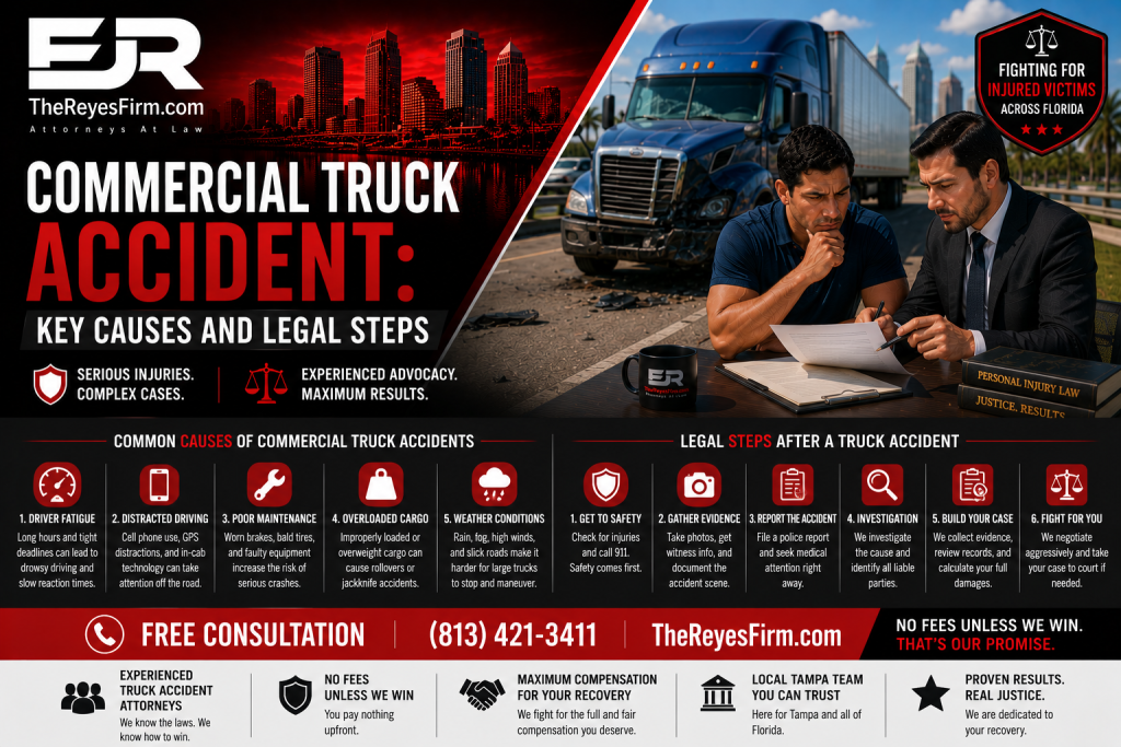 Truck accident legal help infographic
