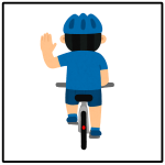Right turn bike hand signal.