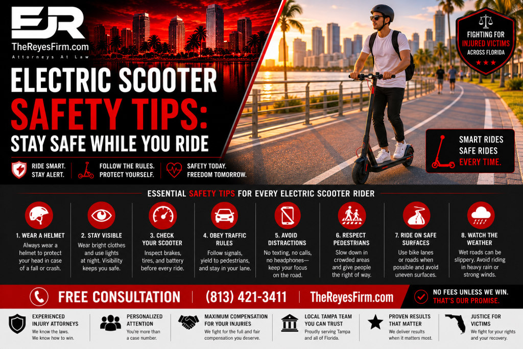 Electric scooter safety tips flyer