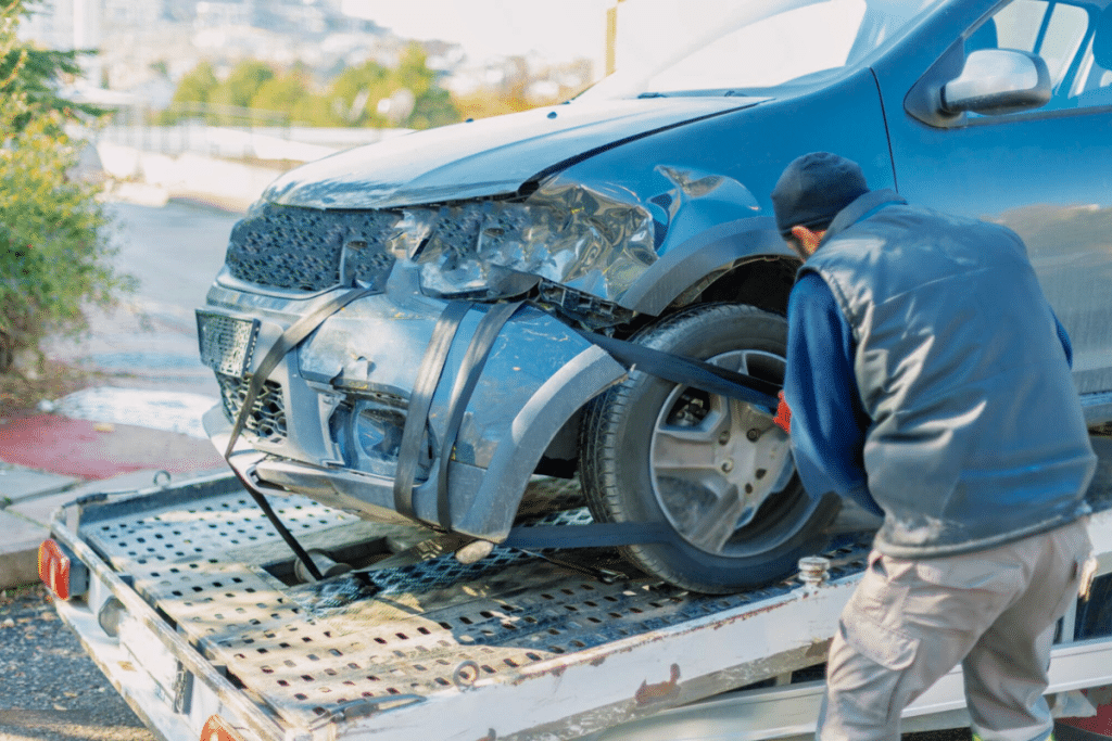tow truck driver in accident
