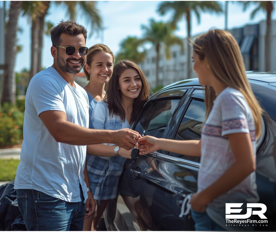 Florida parents adding bodily injury coverage as they hand car keys to their teenage daughter before her first drive.