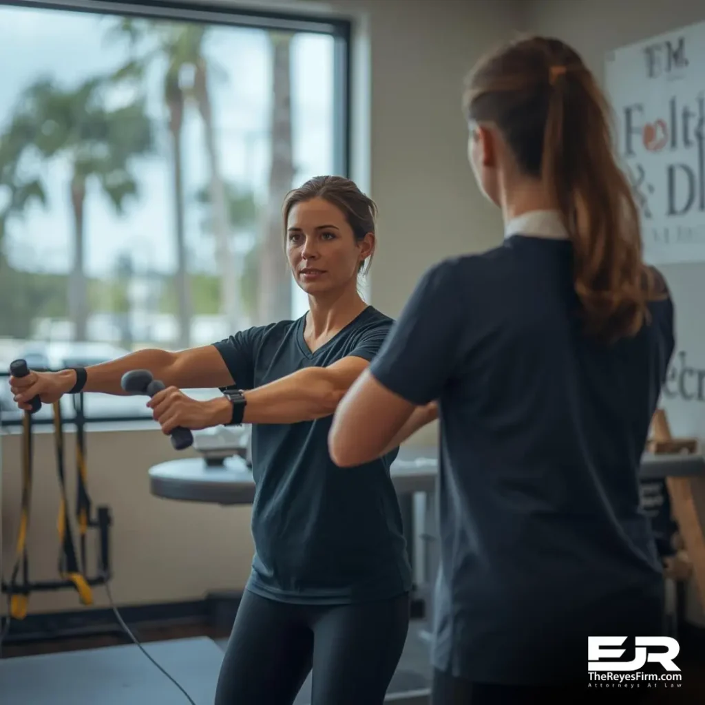 Physical therapy session representing long-term care after a Florida truck accident in Tampa, Florida.