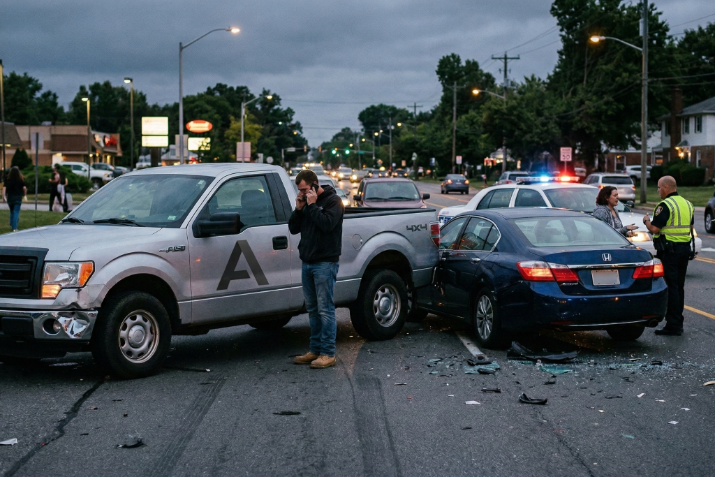 accident in a company vehicle off the clock