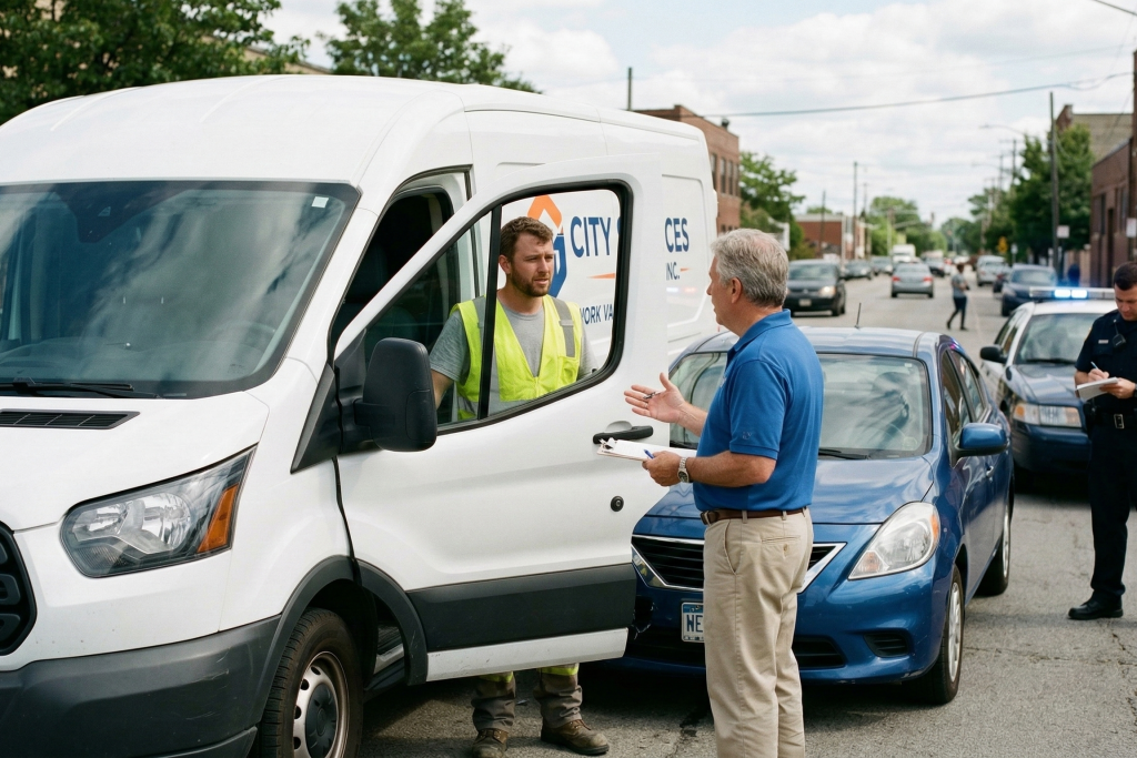 accident in a company vehicle during work
