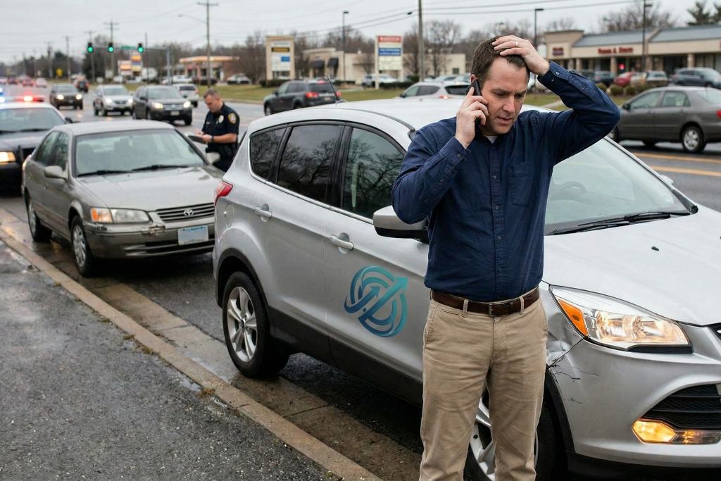accident in a company car for personal use