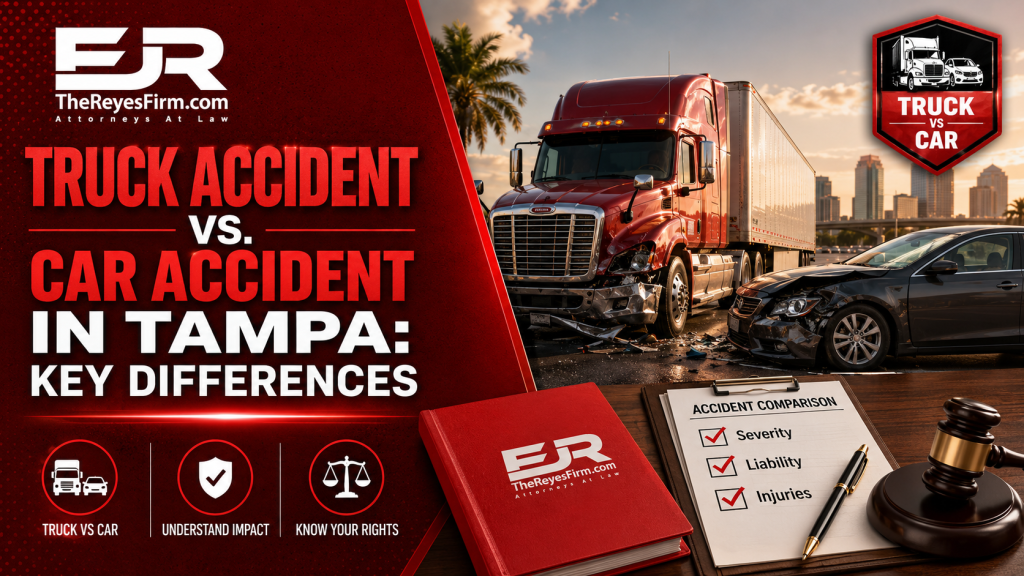 Truck vs car accident in Tampa
